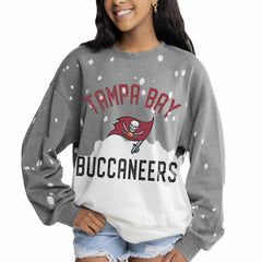 Tampa Bay Buccaneers  Gameday Couture Women's Oversized Coin Toss Faded French Terry Tri-Blend Pullover Sweatshirt