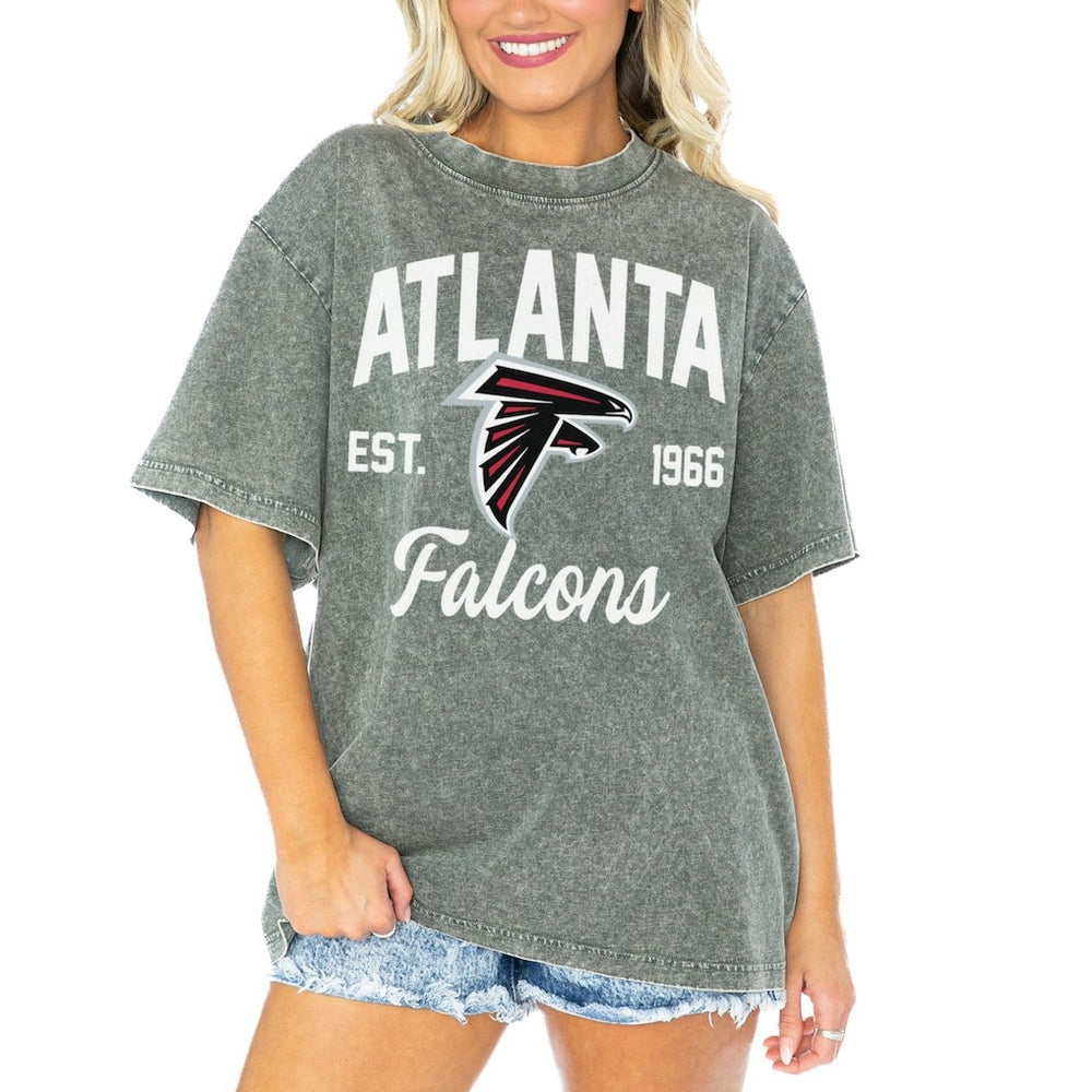 Atlanta Falcons  Gameday Couture Women's Tackle Titan Boyfriend Washed T-Shirt
