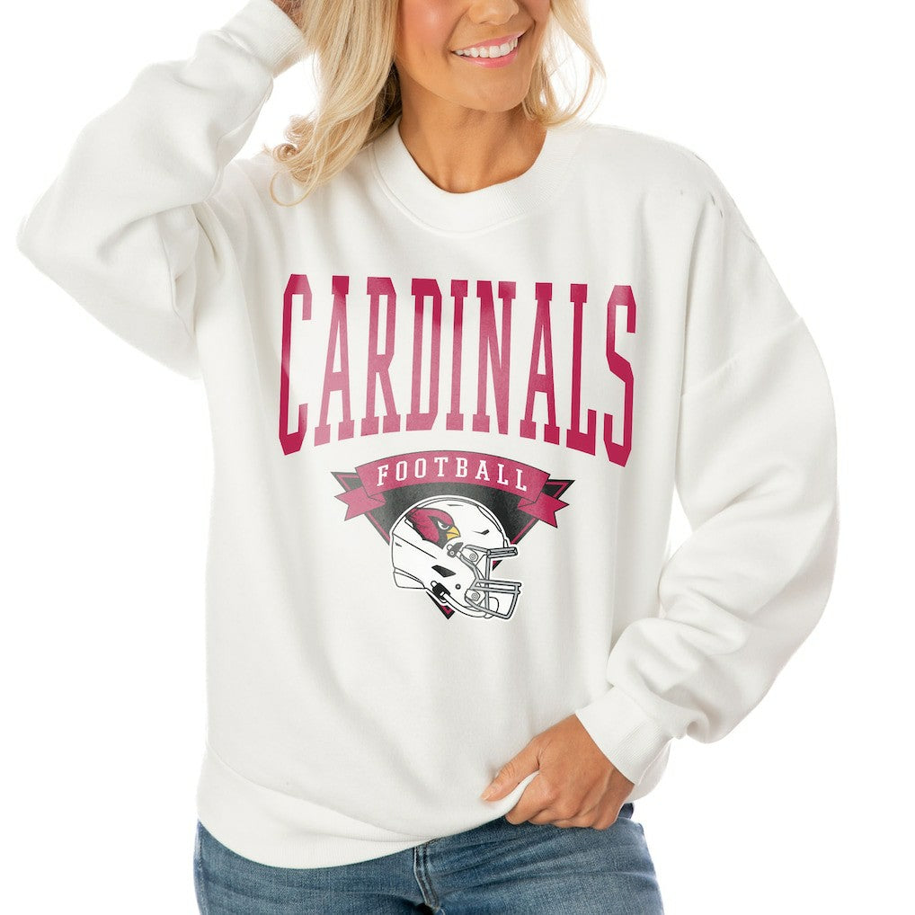 Arizona Cardinals  Gameday Couture Women's Oversized Yard Line Tri-Blend Pullover Sweatshirt