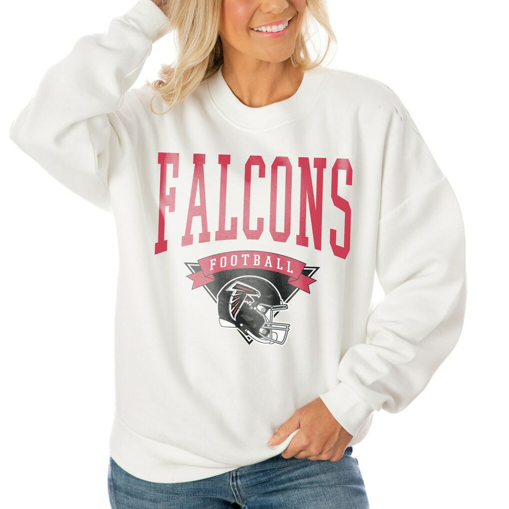 Atlanta Falcons  Gameday Couture Women's Oversized Yard Line Tri-Blend Pullover Sweatshirt