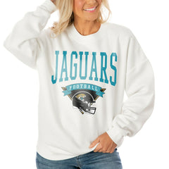 Jacksonville Jaguars  Gameday Couture Women's Oversized Yard Line Tri-Blend Pullover Sweatshirt