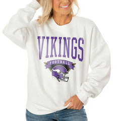 Minnesota Vikings  Gameday Couture Women's Oversized Yard Line Tri-Blend Pullover Sweatshirt