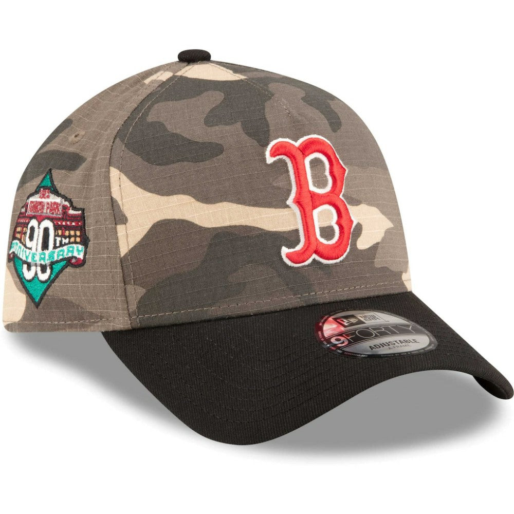 Boston Red Sox New Era Camo Crown A-Frame 9FORTY Adjustable Hat | MLB New