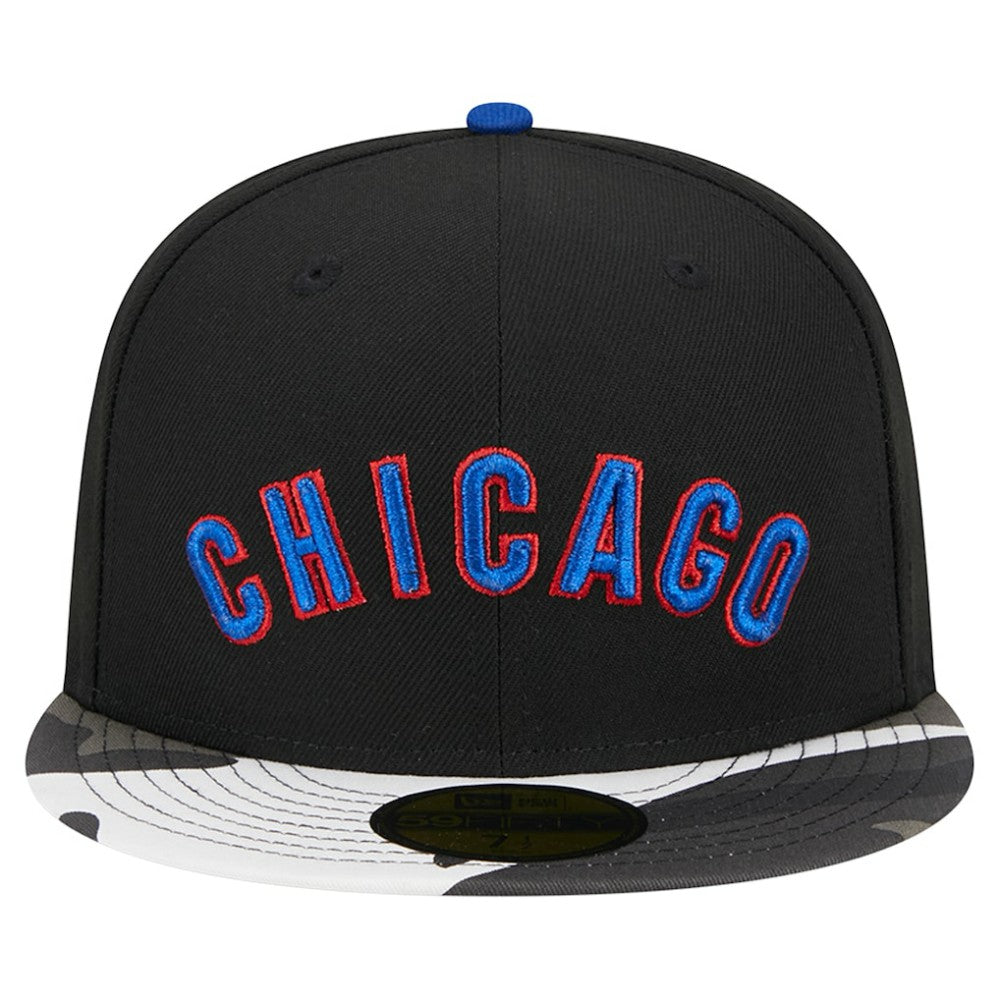 Chicago Cubs New Era Metallic Camo 59FIFTY Fitted Hat | MLB For sale