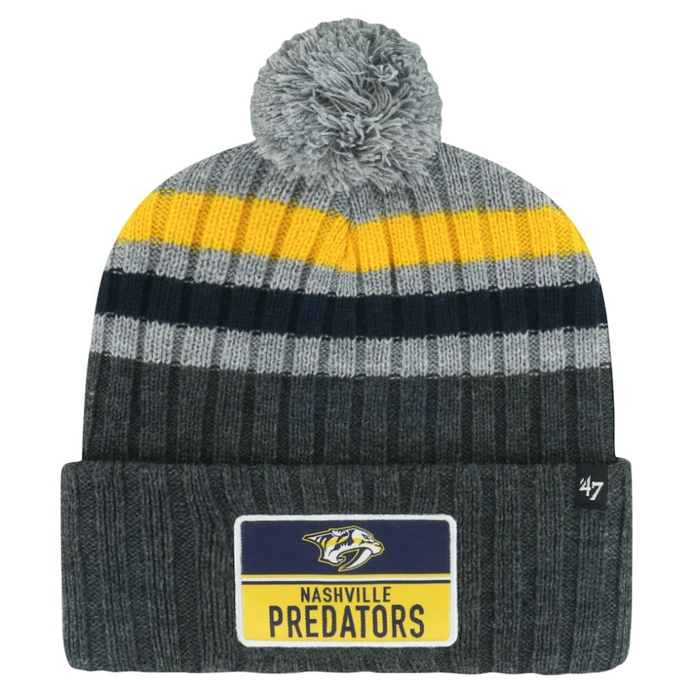 Nashville Predators '47 Stack Patch Cuffed Knit Hat with Pom Sale
