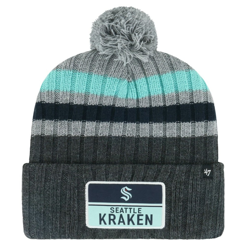 Seattle Kraken '47 Stack Patch Cuffed Knit Hat with Pom Outlet