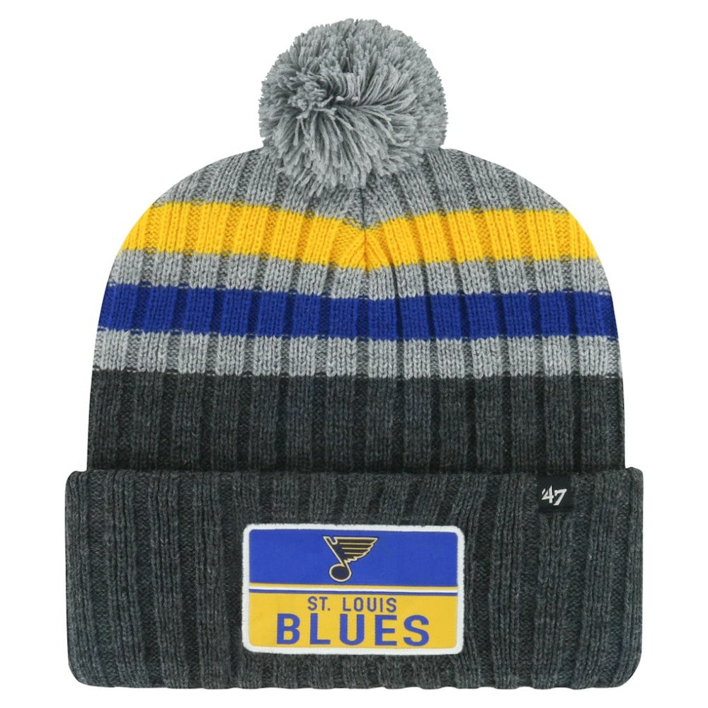 St. Louis Blues '47 Stack Patch Cuffed Knit Hat with Pom Sale