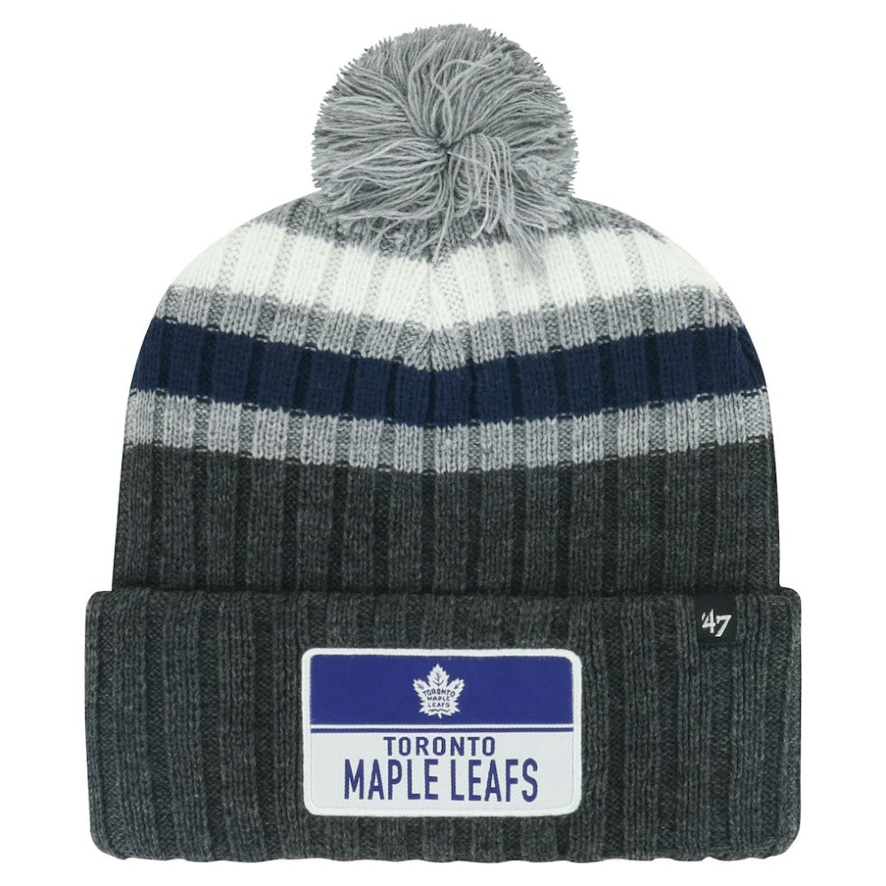 Toronto Maple Leafs '47 Stack Patch Cuffed Knit Hat with Pom Discount