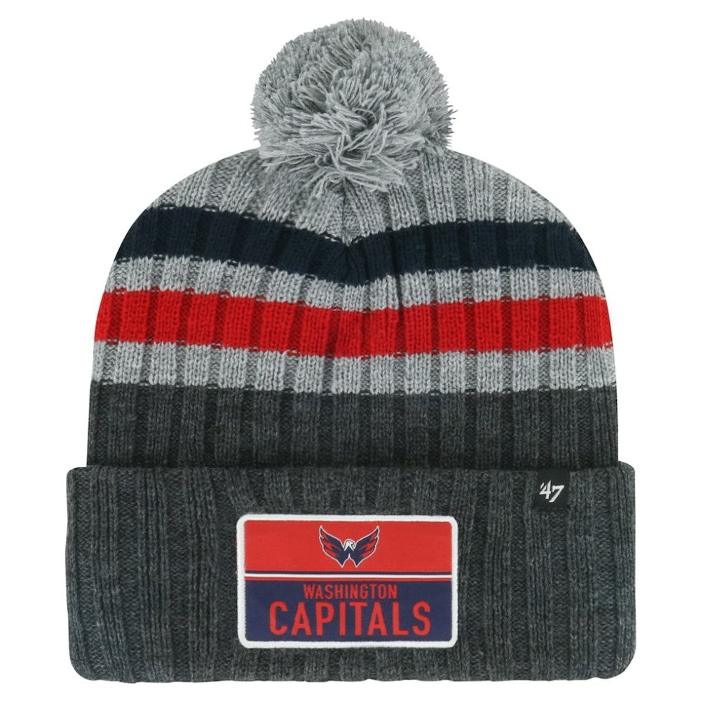 Washington Capitals '47 Stack Patch Cuffed Knit Hat with Pom Sale