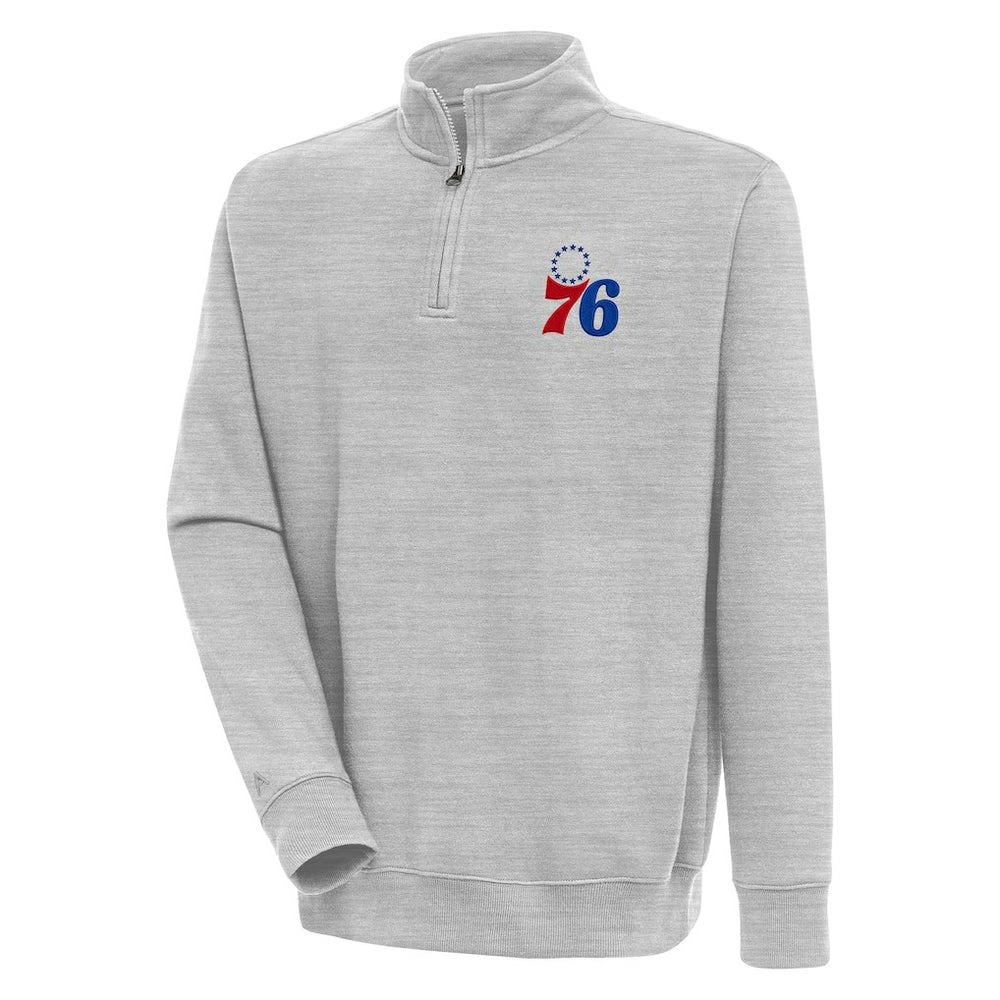 Philadelphia 76ers Antigua Victory Quarter-Zip Pullover Top Discount