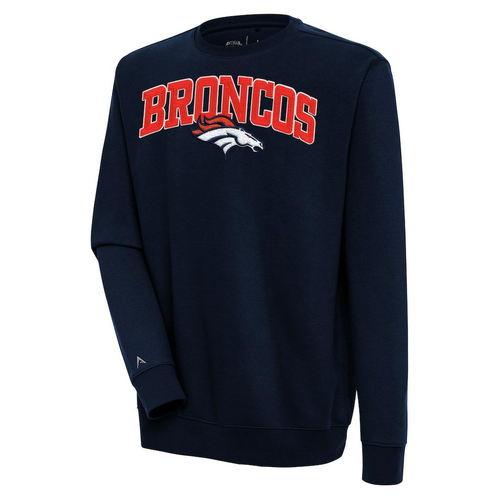 Denver Broncos  Antigua Victory Chenille Pullover Sweatshirt