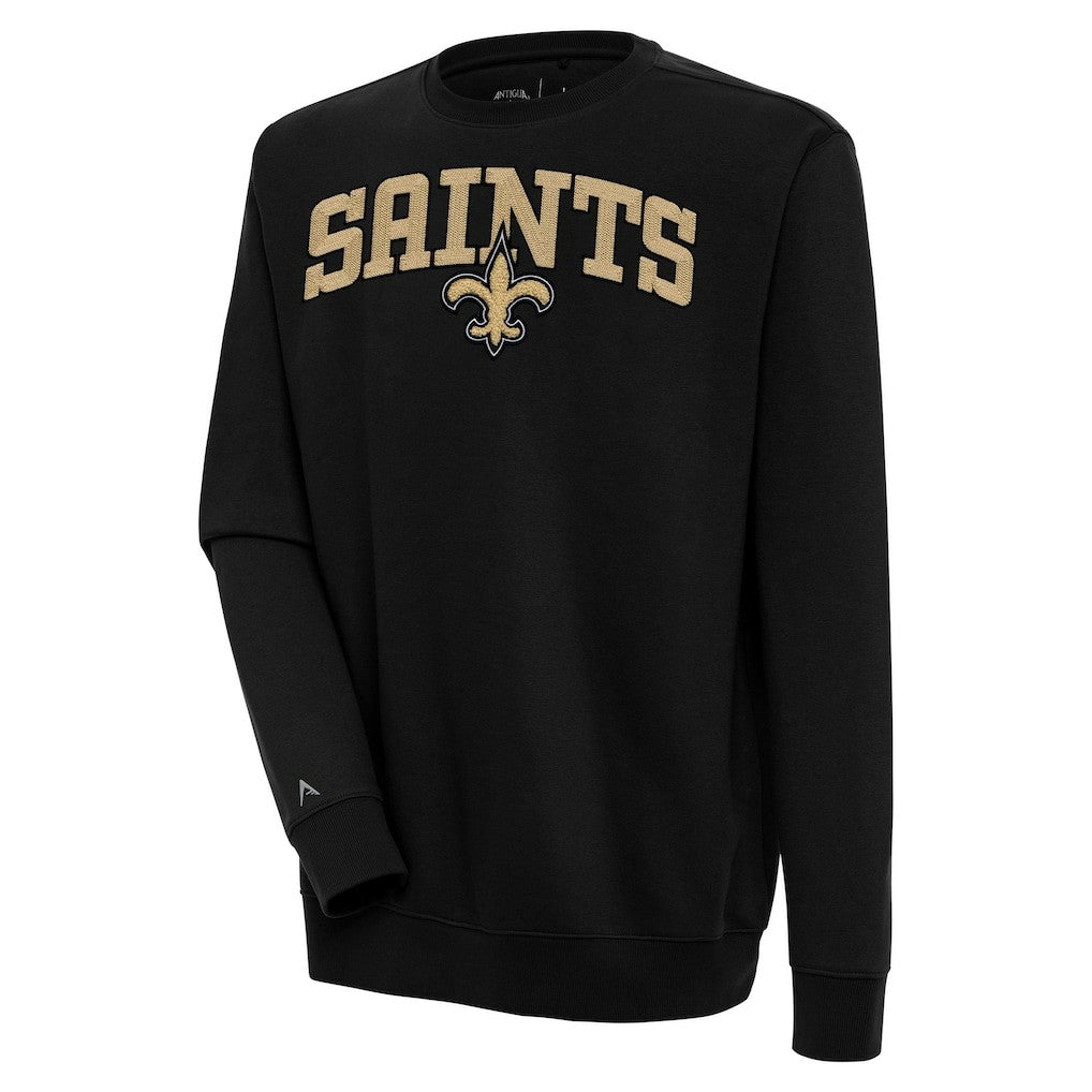 New Orleans Saints  Antigua Victory Chenille Pullover Sweatshirt
