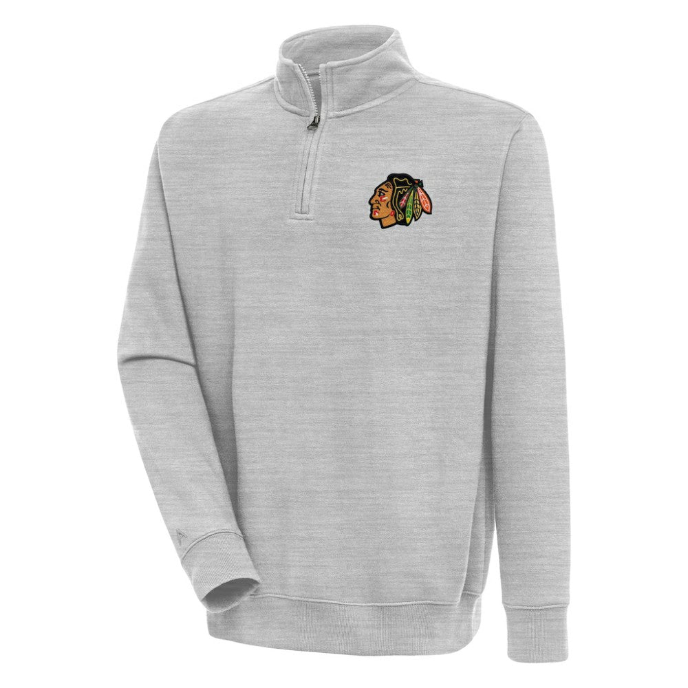 Chicago Blackhawks Antigua Victory Quarter-Zip Pullover Top On Sale