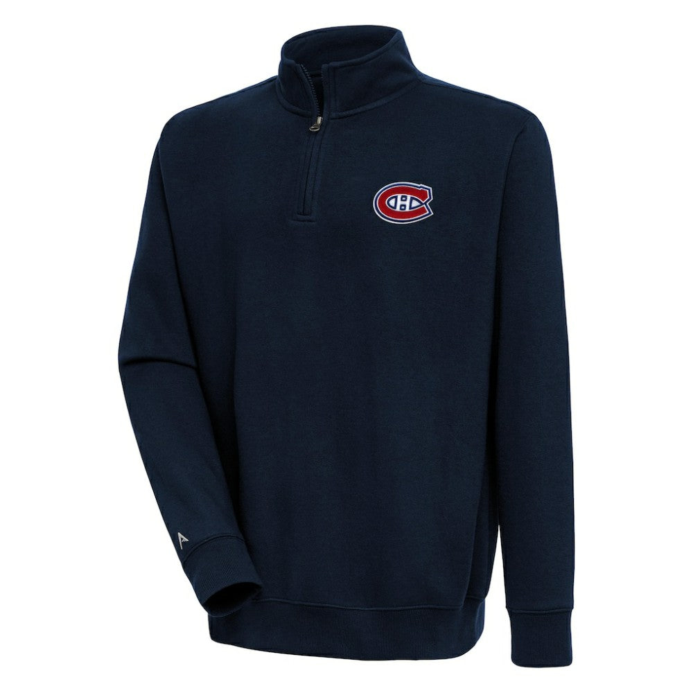 Montreal Canadiens Antigua Victory Quarter-Zip Pullover Top On Sale