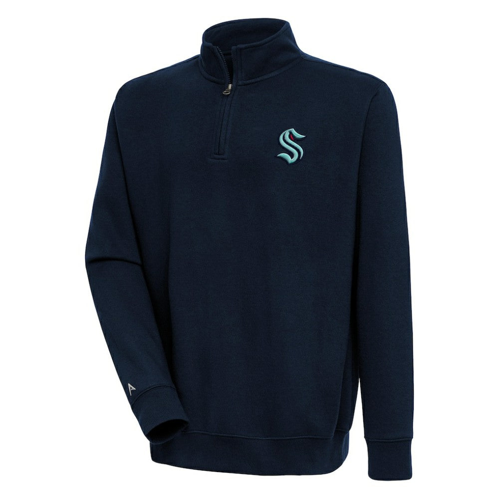 Seattle Kraken Antigua Victory Quarter-Zip Pullover Top Sale