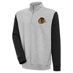 Chicago Blackhawks Antigua Victory Colorblock Quarter-Zip Pullover Top Discount