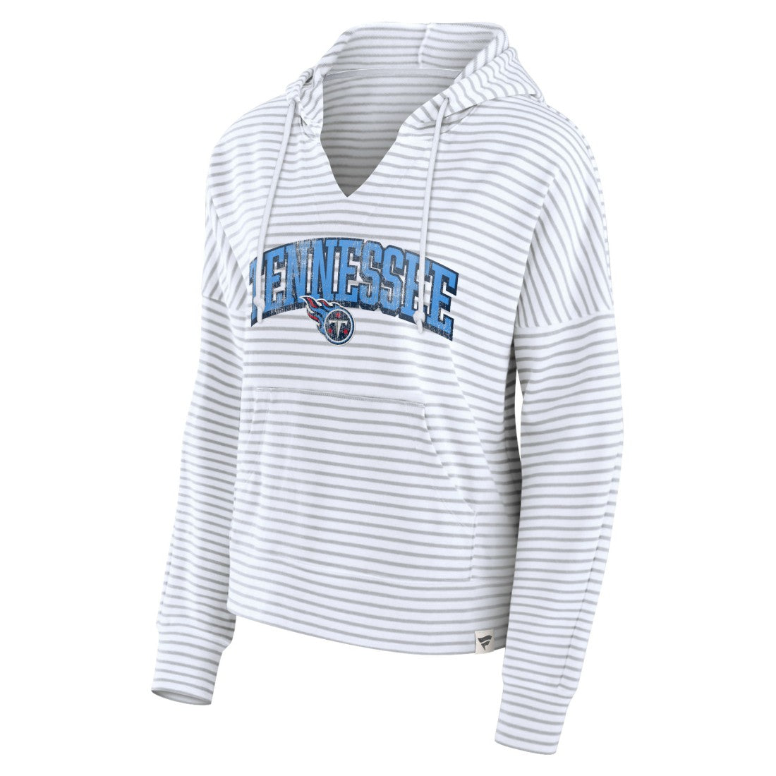 Tennessee Titans Fanatics Women's Striped Notch Neck Pullover Hoodie