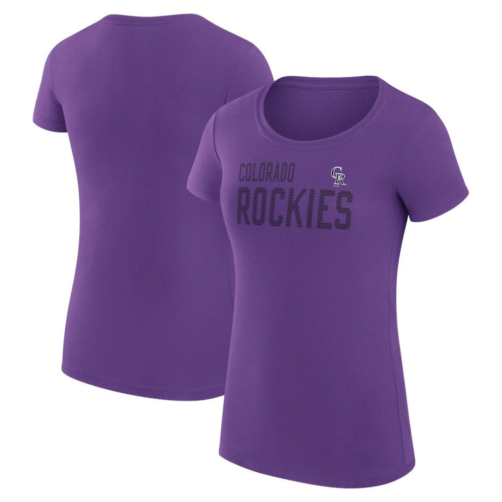 Colorado Rockies G-III 4Her by Carl Banks Women's Super-Slim Fit Lightweight Dot Print T-Shirt | MLB US