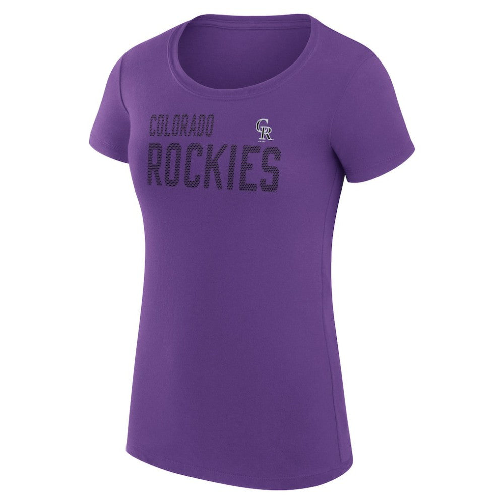 Colorado Rockies G-III 4Her by Carl Banks Women's Super-Slim Fit Lightweight Dot Print T-Shirt | MLB US