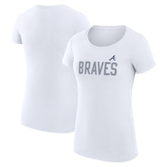Atlanta Braves G-III 4Her by Carl Banks Women's Super-Slim Fit Lightweight Dot Print T-Shirt | MLB Discount