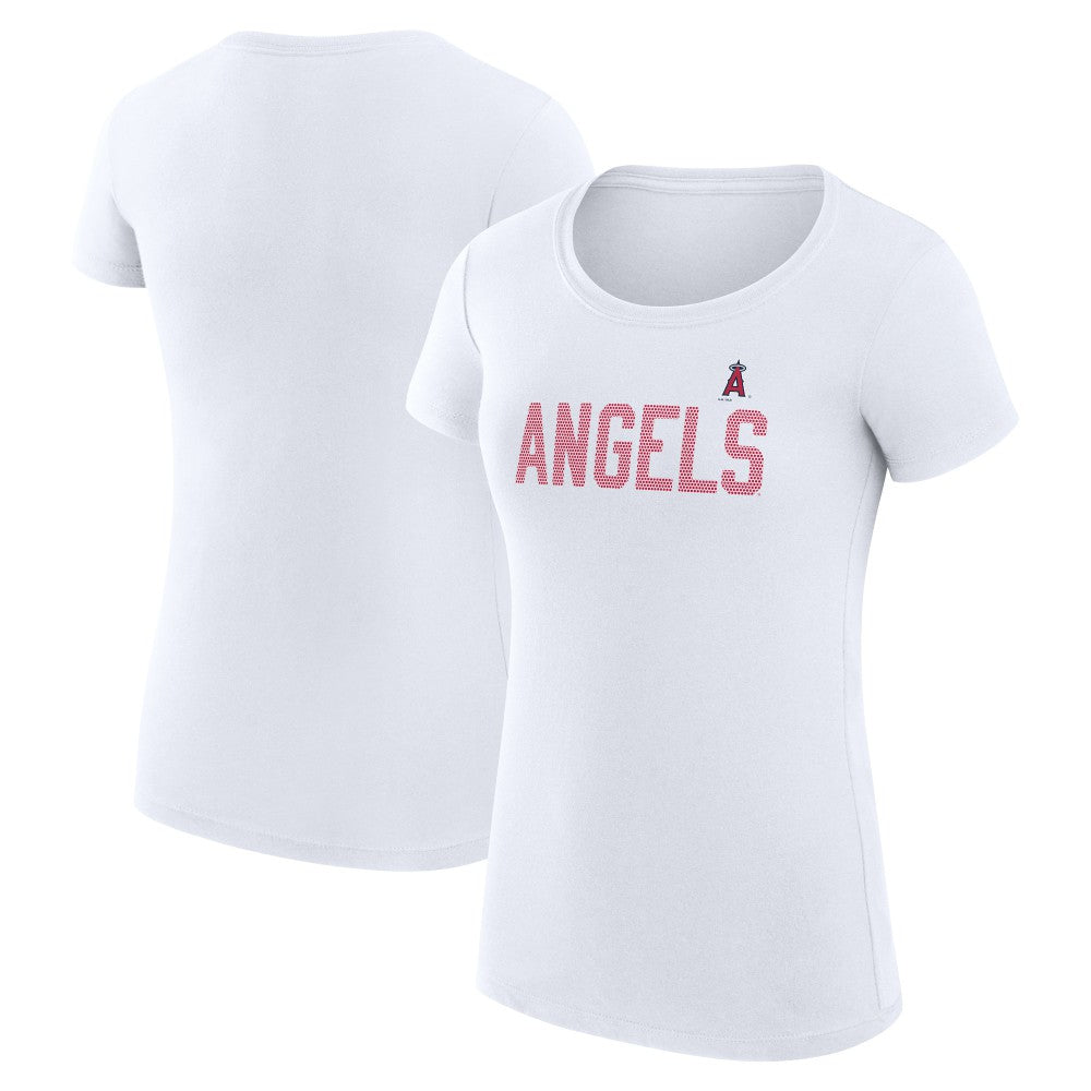 Los Angeles Angels G-III 4Her by Carl Banks Women's Super-Slim Fit Lightweight Dot Print T-Shirt | MLB Sale