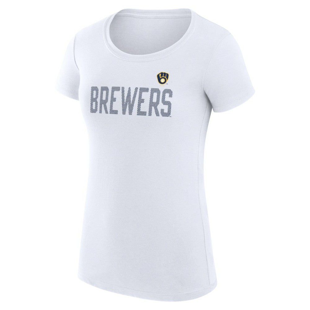 Milwaukee Brewers G-III 4Her by Carl Banks Women's Super-Slim Fit Lightweight Dot Print T-Shirt | MLB Online