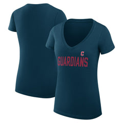 Cleveland Guardians G-III 4Her by Carl Banks Women's Super-Slim Fit Lightweight Dot Print V-Neck T-Shirt | MLB Shop