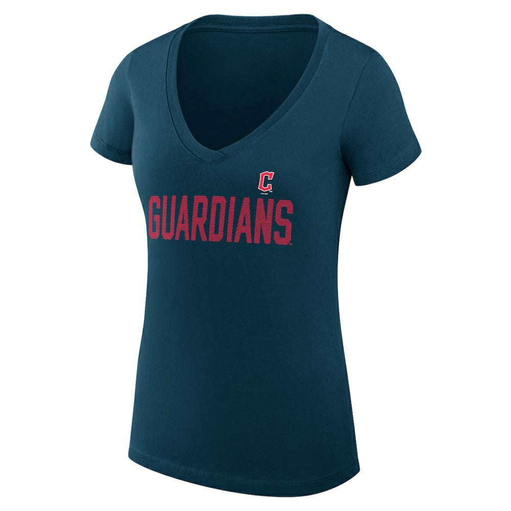Cleveland Guardians G-III 4Her by Carl Banks Women's Super-Slim Fit Lightweight Dot Print V-Neck T-Shirt | MLB Shop