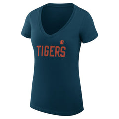 Detroit Tigers G-III 4Her by Carl Banks Women's Super-Slim Fit Lightweight Dot Print V-Neck T-Shirt | MLB Outlet