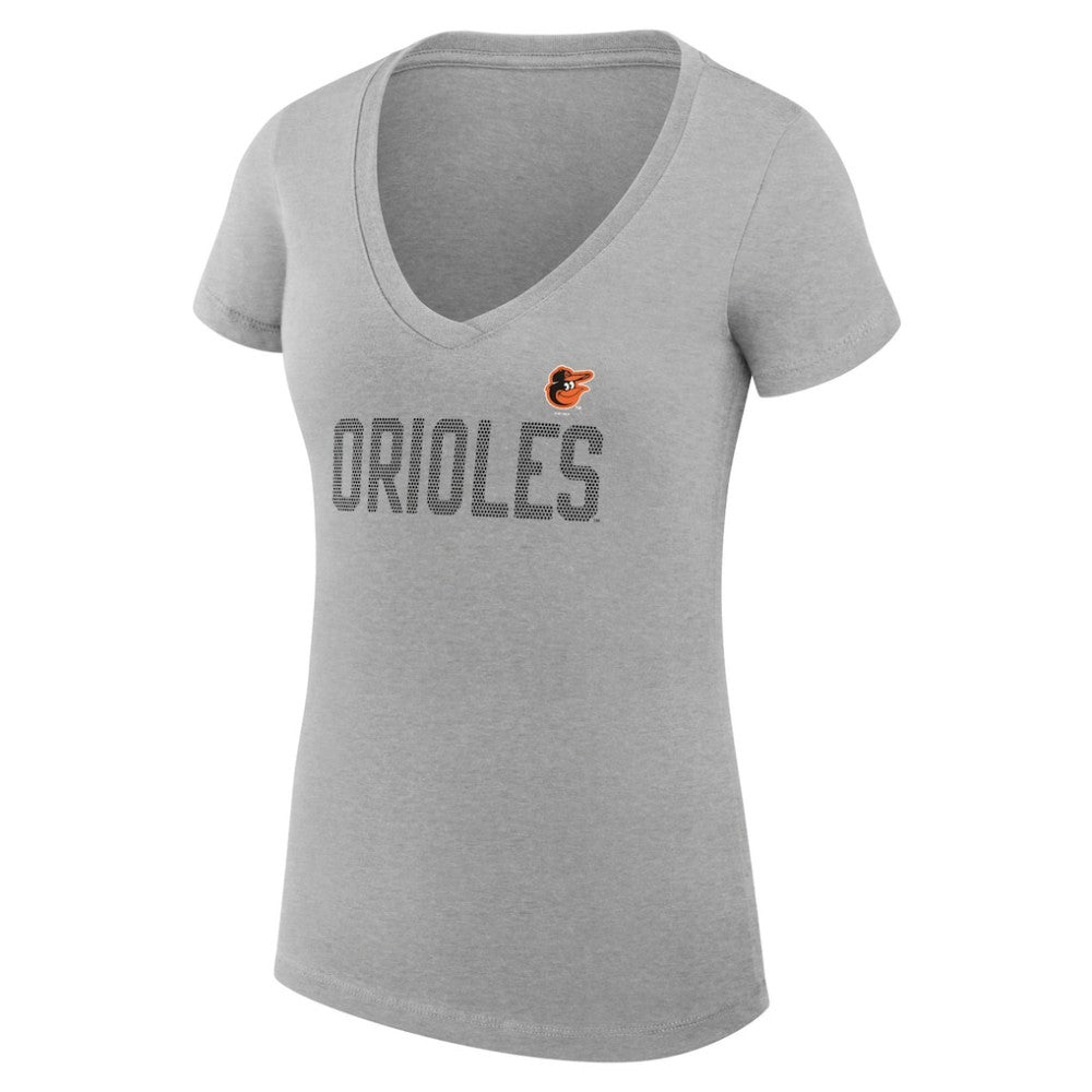 Baltimore Orioles G-III 4Her by Carl Banks Women's Super-Slim Fit Lightweight Dot Print V-Neck T-Shirt | MLB US
