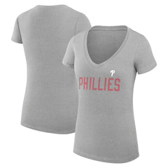 Philadelphia Phillies G-III 4Her by Carl Banks Women's Super-Slim Fit Lightweight Dot Print V-Neck T-Shirt | MLB Online
