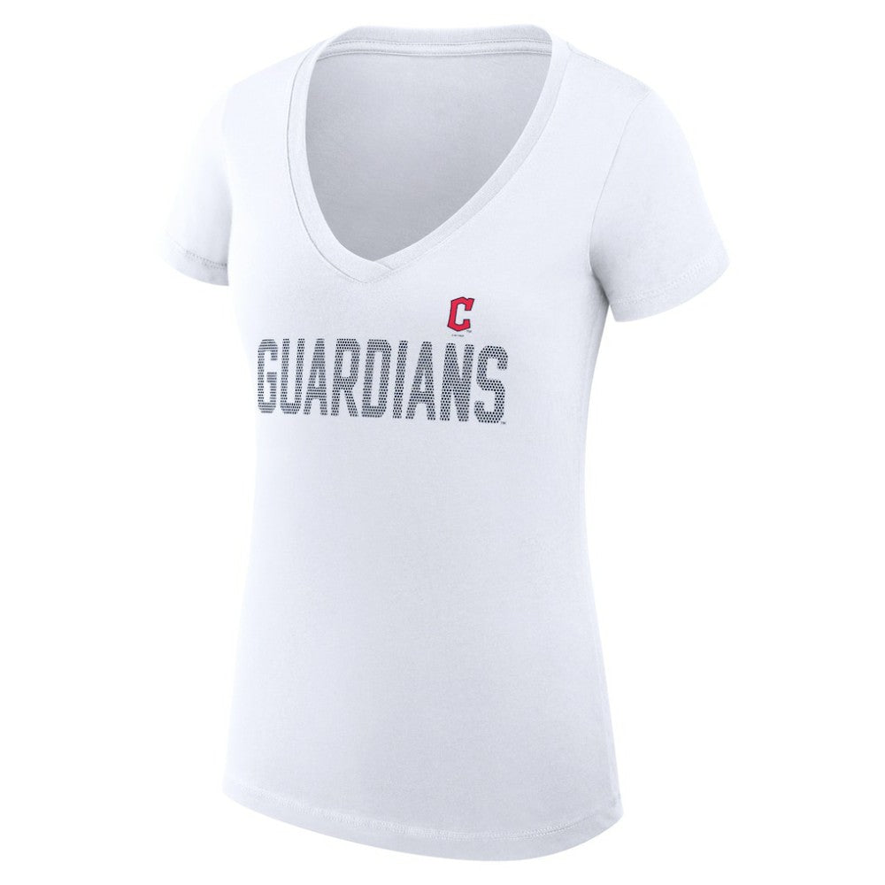 Cleveland Guardians G-III 4Her by Carl Banks Women's Super-Slim Fit Lightweight Dot Print V-Neck T-Shirt | MLB Discount