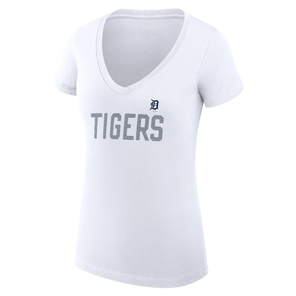 Detroit Tigers G-III 4Her by Carl Banks Women's Super-Slim Fit Lightweight Dot Print V-Neck T-Shirt | MLB New