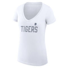Detroit Tigers G-III 4Her by Carl Banks Women's Super-Slim Fit Lightweight Dot Print V-Neck T-Shirt | MLB New