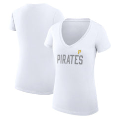 Pittsburgh Pirates G-III 4Her by Carl Banks Women's Super-Slim Fit Lightweight Dot Print V-Neck T-Shirt | MLB Sale