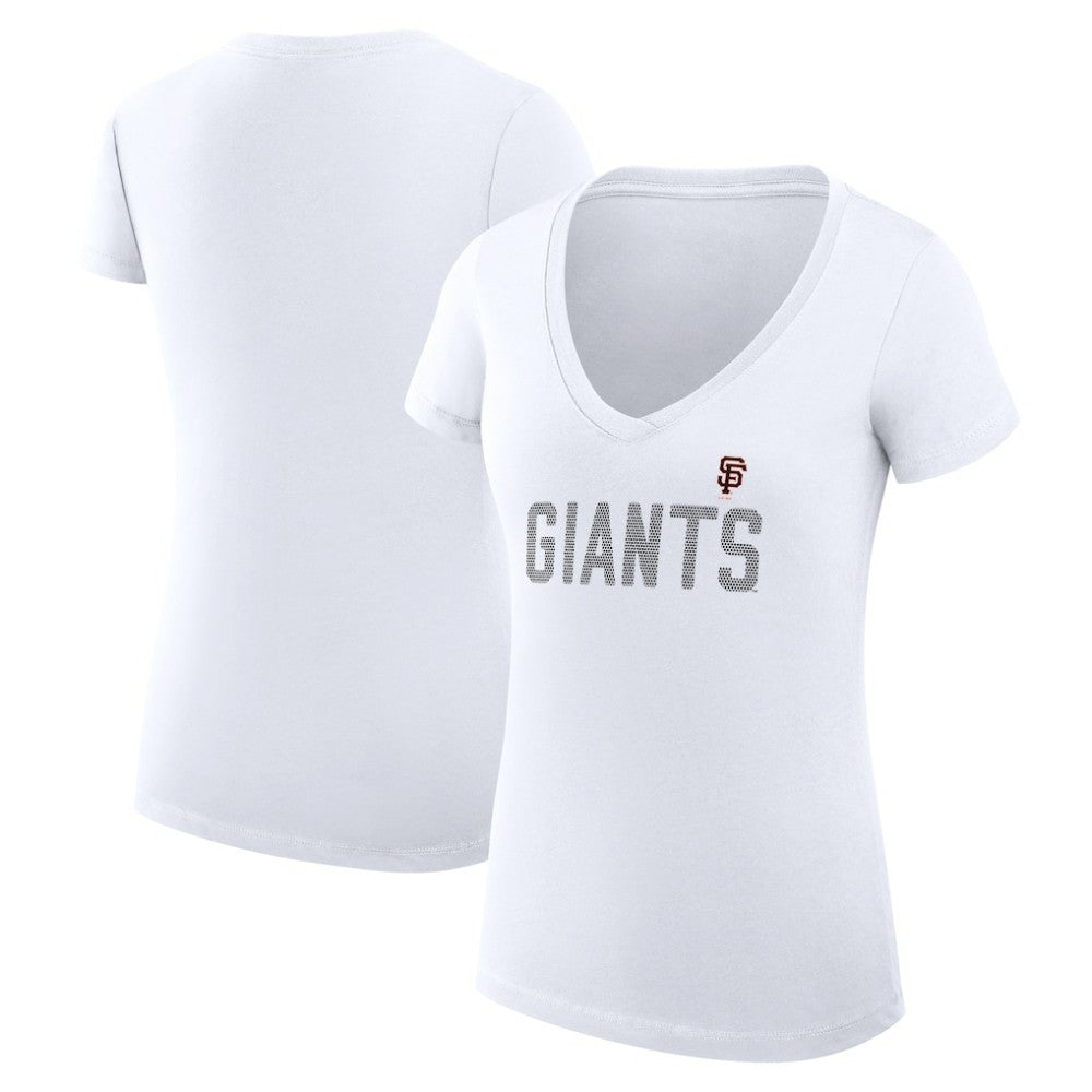 San Francisco Giants G-III 4Her by Carl Banks Women's Super-Slim Fit Lightweight Dot Print V-Neck T-Shirt | MLB On Sale