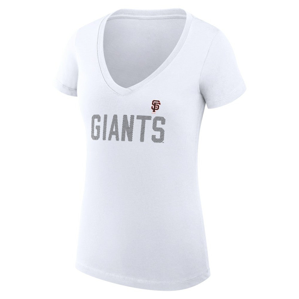 San Francisco Giants G-III 4Her by Carl Banks Women's Super-Slim Fit Lightweight Dot Print V-Neck T-Shirt | MLB On Sale