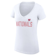 Washington Nationals G-III 4Her by Carl Banks Women's Super-Slim Fit Lightweight Dot Print V-Neck T-Shirt | MLB Shop