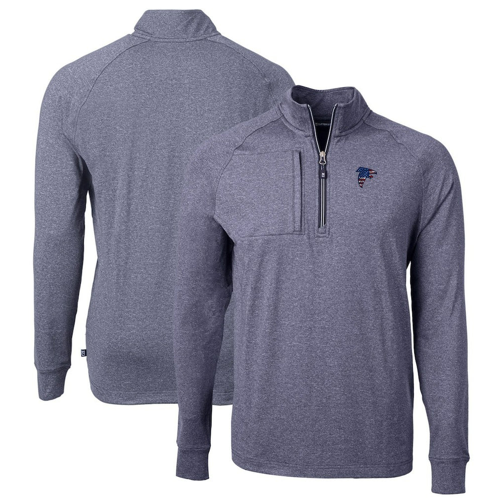 Atlanta Falcons  Cutter & Buck Big & Tall Adapt Eco Knit Quarter-Zip Pullover Top