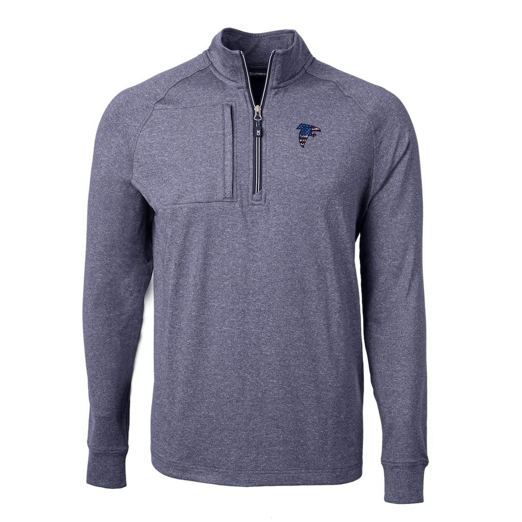 Atlanta Falcons  Cutter & Buck Big & Tall Adapt Eco Knit Quarter-Zip Pullover Top