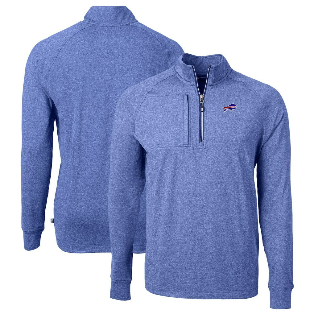 Buffalo Bills  Cutter & Buck Big & Tall Adapt Eco Knit Quarter-Zip Pullover Top