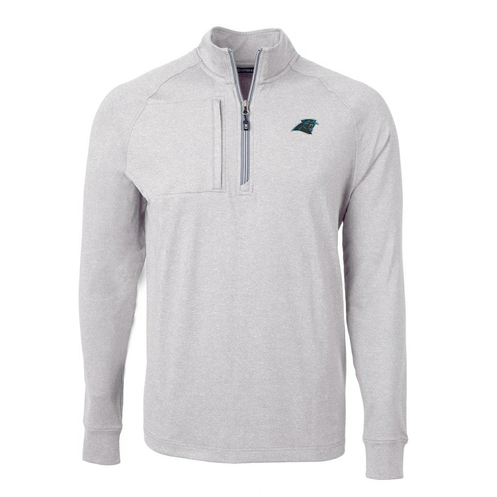 Carolina Panthers  Cutter & Buck Big & Tall Adapt Eco Knit Quarter-Zip Pullover Top