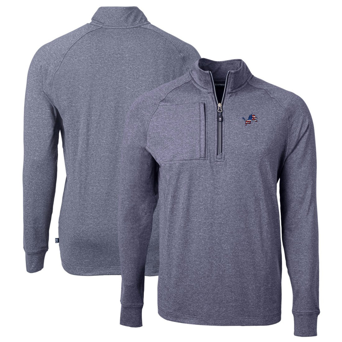 Detroit Lions  Cutter & Buck Big & Tall Adapt Eco Knit Quarter-Zip Pullover Top