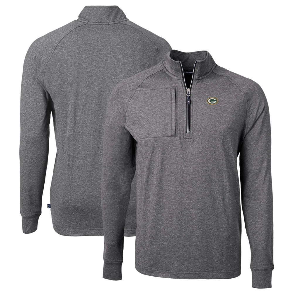 Green Bay Packers  Cutter & Buck Big & Tall Adapt Eco Knit Quarter-Zip Pullover Top