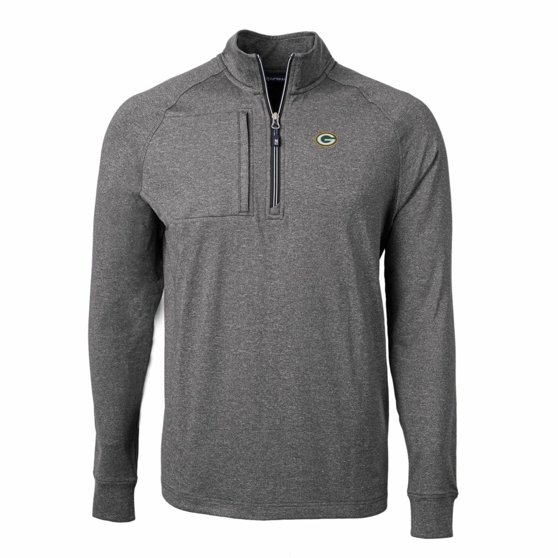 Green Bay Packers  Cutter & Buck Big & Tall Adapt Eco Knit Quarter-Zip Pullover Top