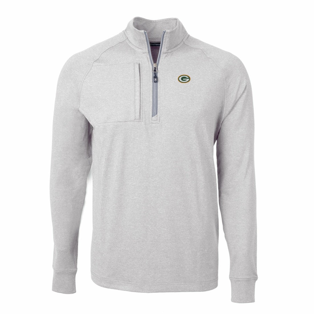Green Bay Packers  Cutter & Buck Big & Tall Adapt Eco Knit Quarter-Zip Pullover Top