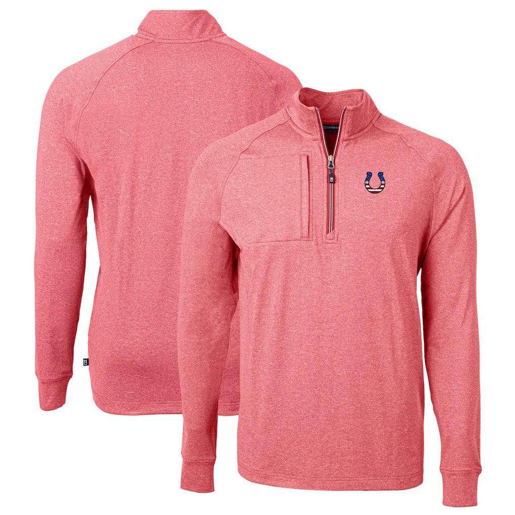 Indianapolis Colts  Cutter & Buck Big & Tall Adapt Eco Knit Quarter-Zip Pullover Top
