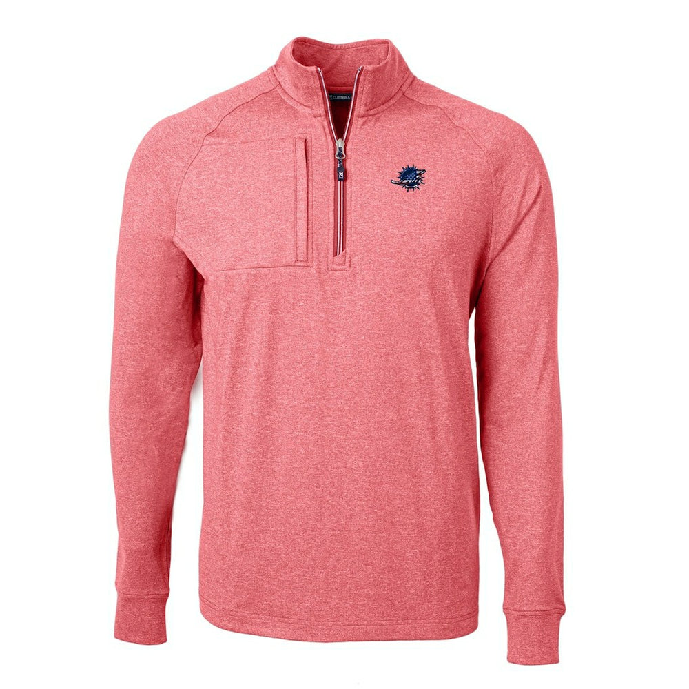 Miami Dolphins  Cutter & Buck Big & Tall Adapt Eco Knit Quarter-Zip Pullover Top