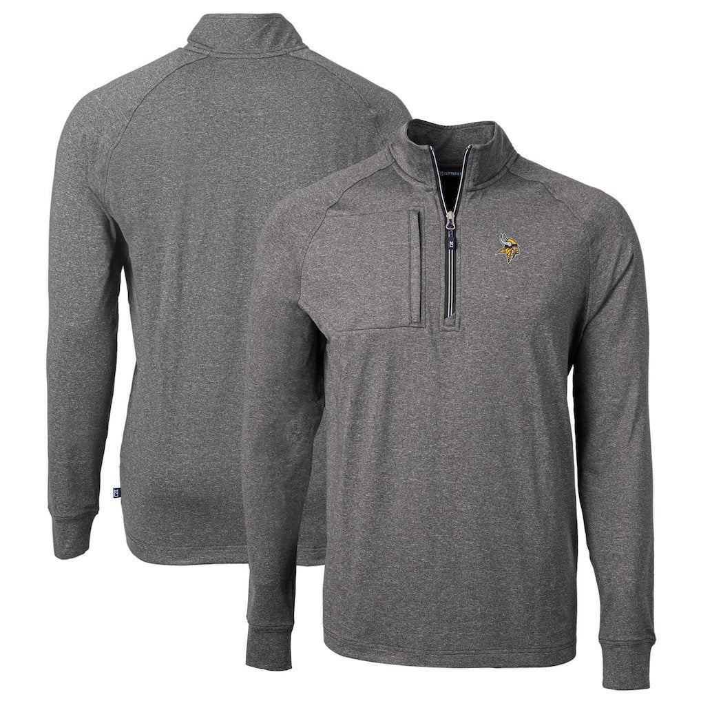 Minnesota Vikings  Cutter & Buck Big & Tall Adapt Eco Knit Quarter-Zip Pullover Top