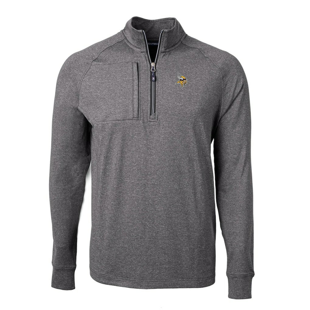 Minnesota Vikings  Cutter & Buck Big & Tall Adapt Eco Knit Quarter-Zip Pullover Top